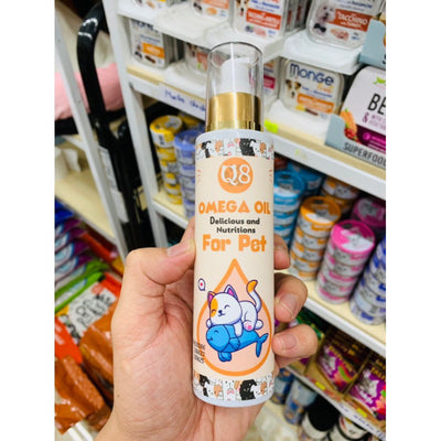 Dầu Cá Hồi Q8 150ml Cho Chó Mèo Chống Rụng Lông Giúp Da Khỏe Mạnh - Huna