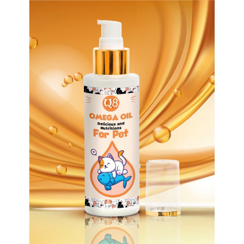 Dầu Cá Hồi Q8 150ml Cho Chó Mèo Chống Rụng Lông Giúp Da Khỏe Mạnh - Huna