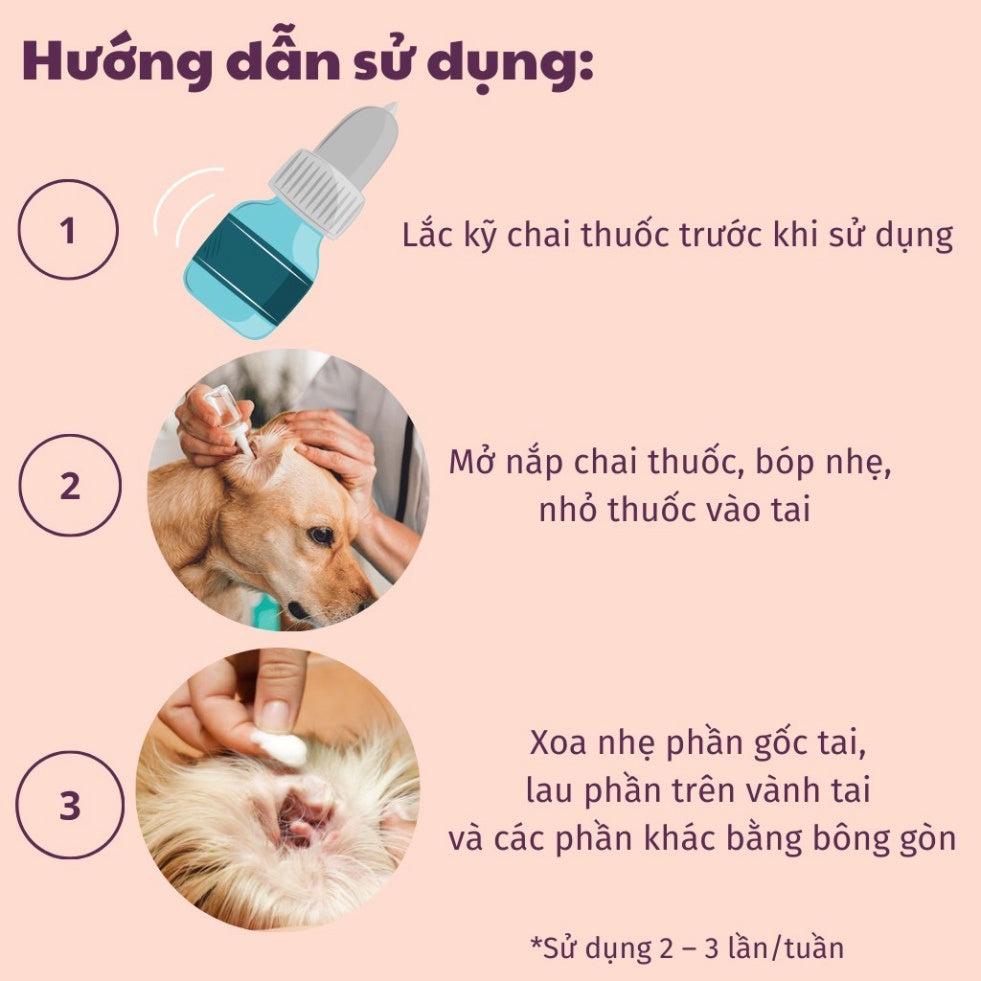 Vệ Sinh Tai Chó Mèo Bioline Ear Care Chai 50ml Làm Sạch Tai Khử Mùi Hôi Cho Thú Cưng