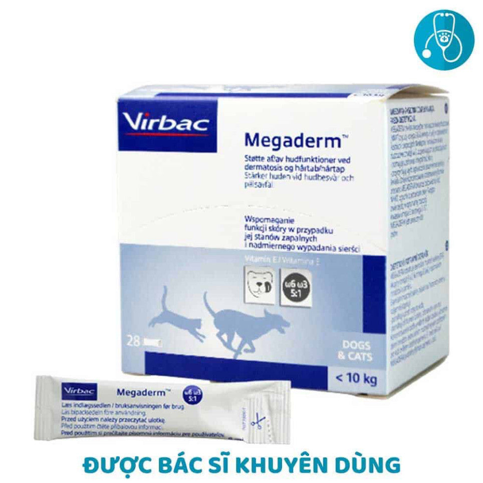Gói Gel Dinh Dưỡng Virbac Megaderm 4ml Giúp Mượt Lông, Da Và Giảm Ngứa Chó Mèo - Huna