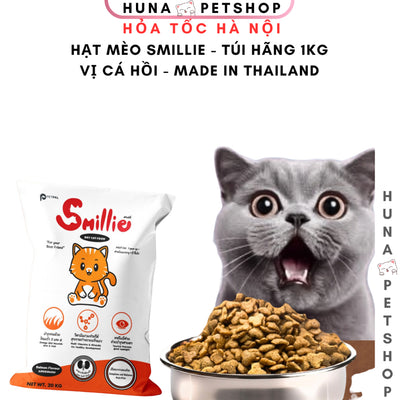 Hạt thức ăn cho mèo Smillie 1kg – Chăm sóc toàn diện cho mèo yêu - Made in Thailand - Huna