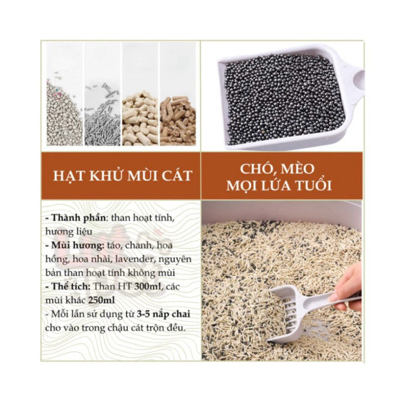 Hạt khử mùi cát mèo khử mùi hôi cát mèo - Huna