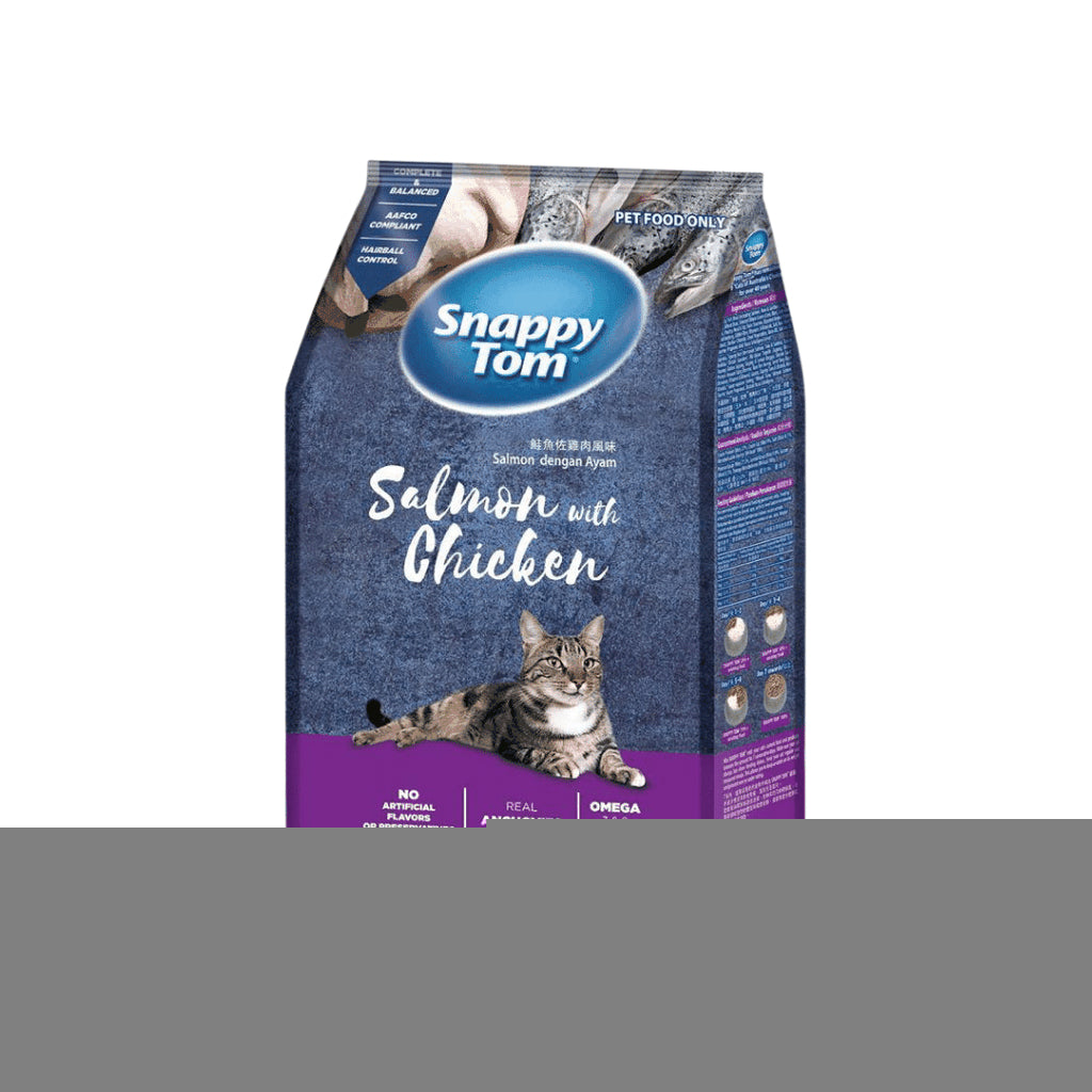 Hạt cho mèo Snappy Tom 1.5kg - Omega 3, 6, cá hồi/gà/rau củ - Hỗ trợ da lông - Huna