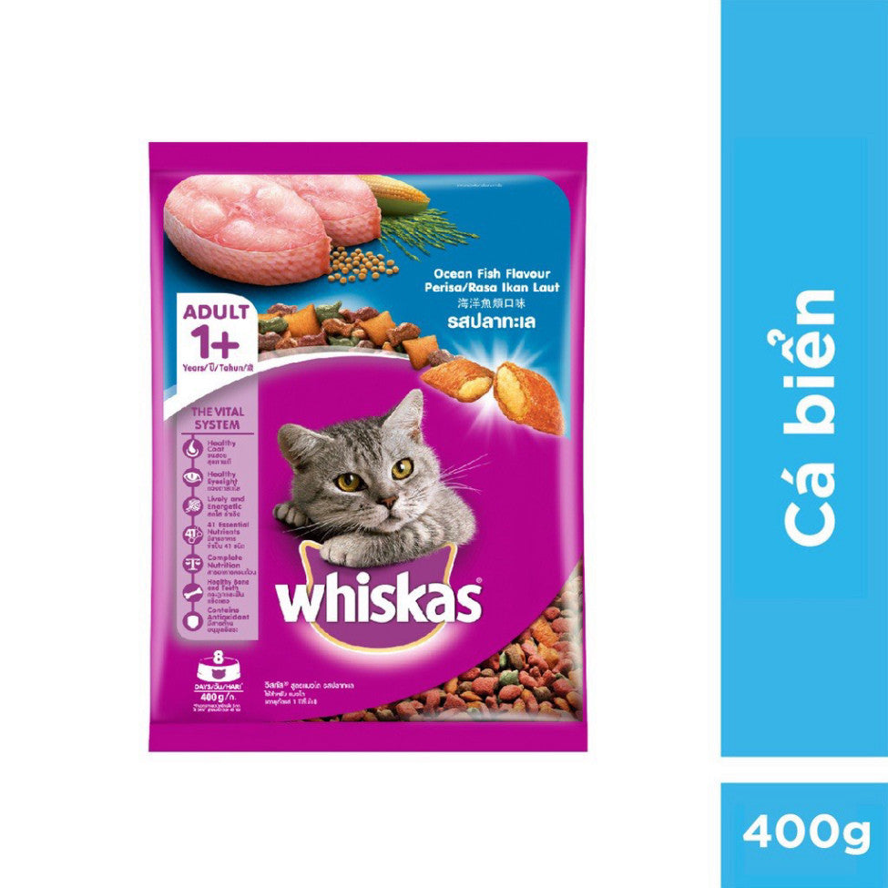 Hạt Whiskas gói 400g thức ăn cho mèo lớn - Huna