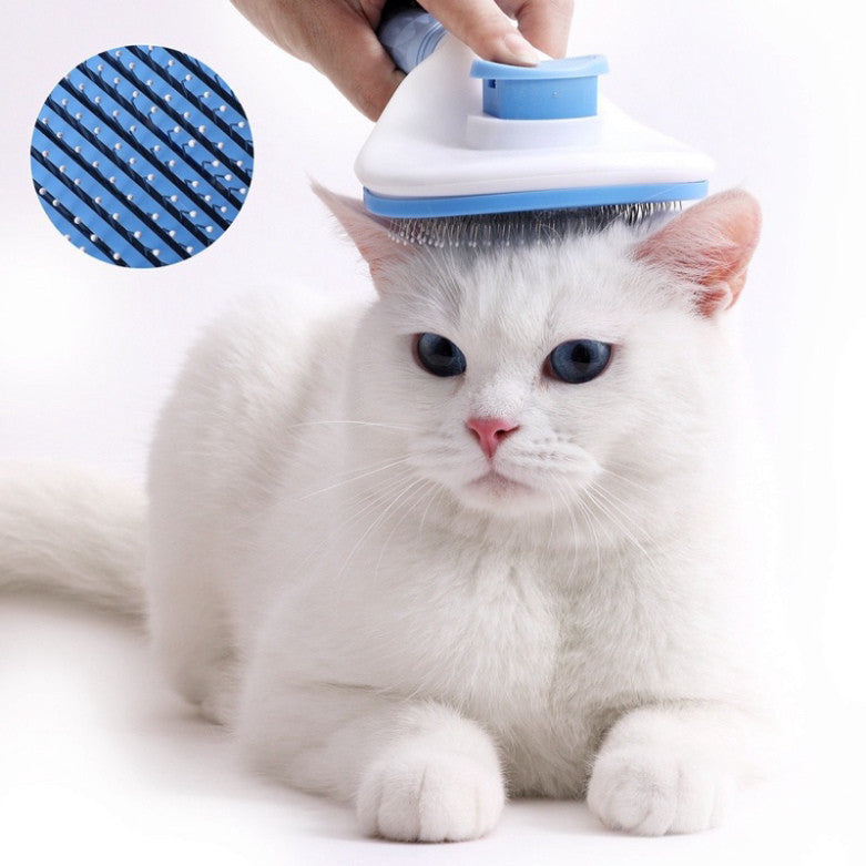 Lược chải lông CLEAN nguyên hộp chính hãng cho mèo chó có nút bấm lấy lông - Huna