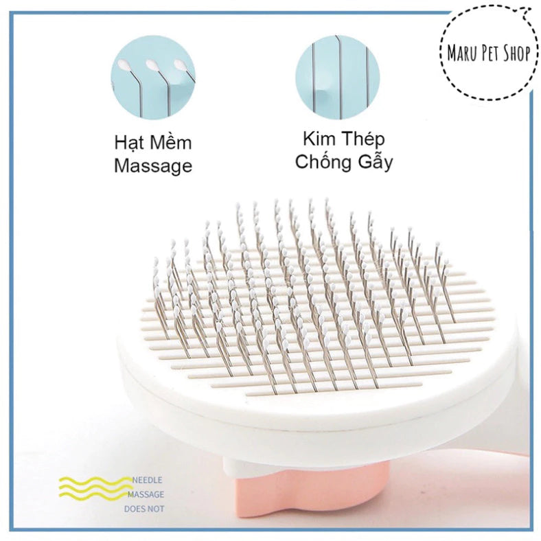 Lược KEYPET COMB chải lông gỡ rối chó mèo có nút bấm tách lông tự động khỏi lược cho thú cưng - Huna