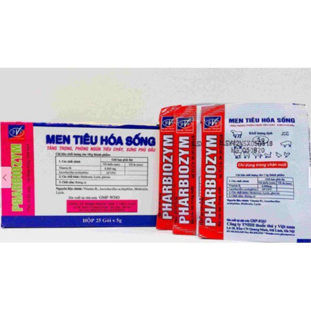 Men tiêu hóa sống Pharbiozym cho chó mèo gói 5g - Huna