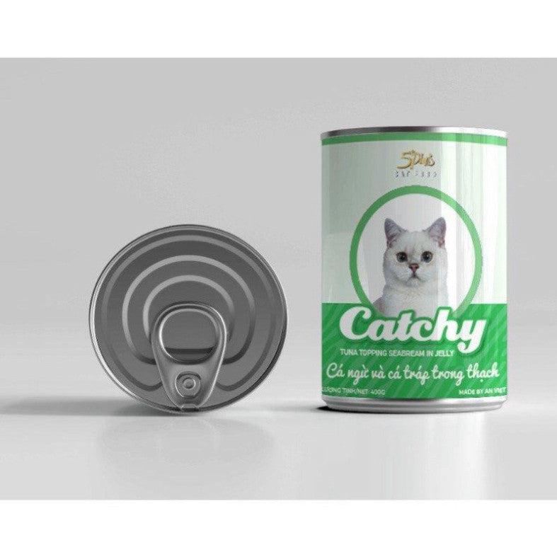 Thức ăn ướt Pate Catchy lon 400g pate cho mèo mọi lứa tuổi - Huna