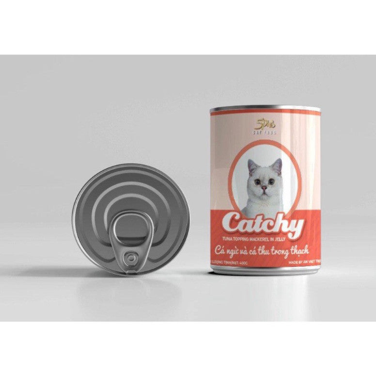 Thức ăn ướt Pate Catchy lon 400g pate cho mèo mọi lứa tuổi - Huna