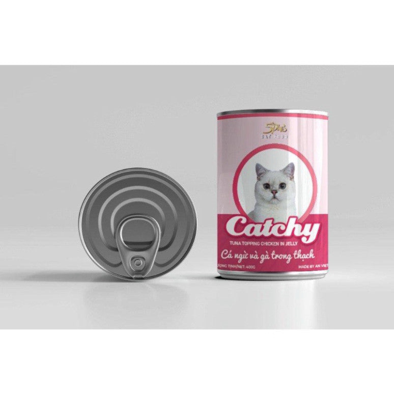 Thức ăn ướt Pate Catchy lon 400g pate cho mèo mọi lứa tuổi - Huna