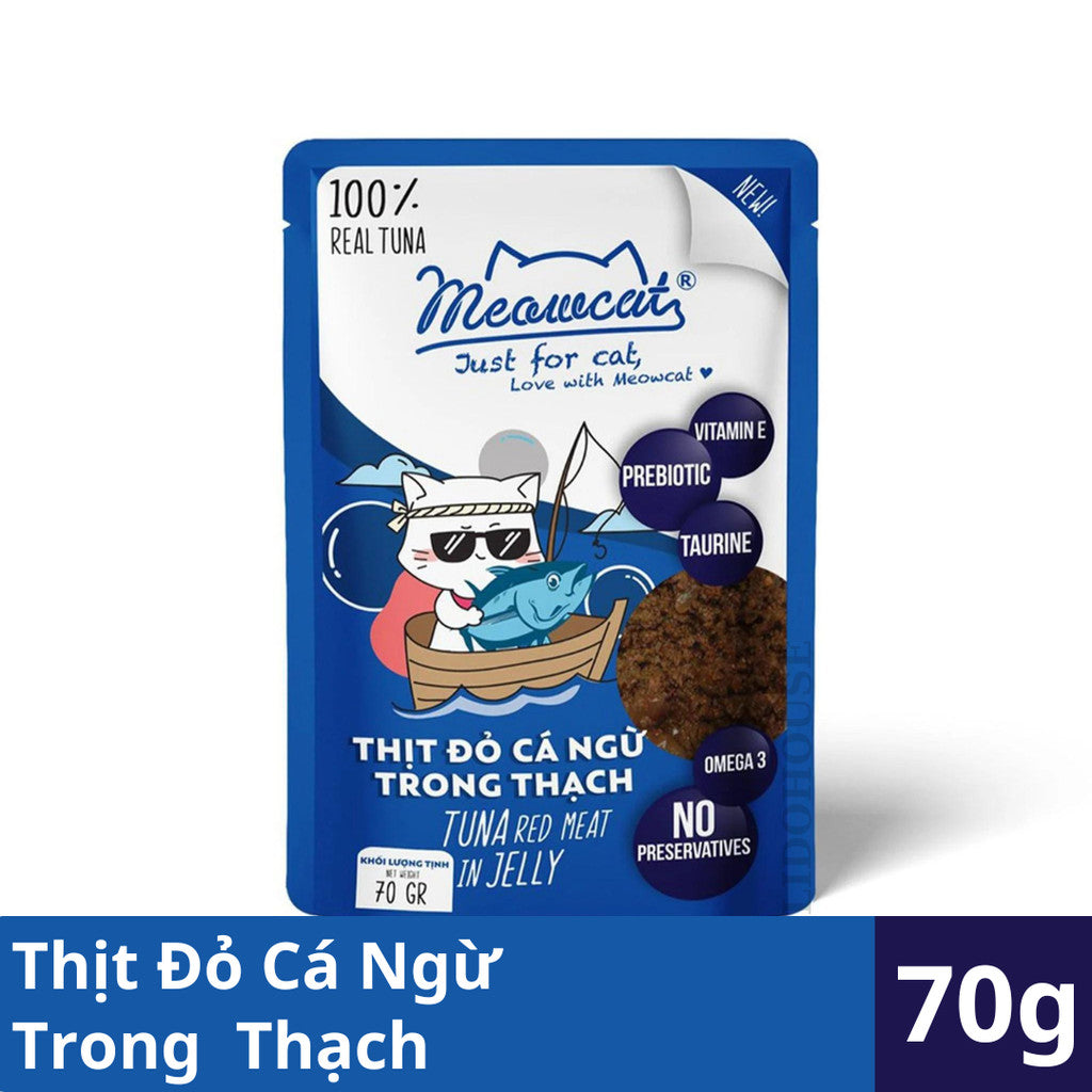 Thức ăn ướt pate cho mèo Meowcat lớn nhỏ 70g - Huna