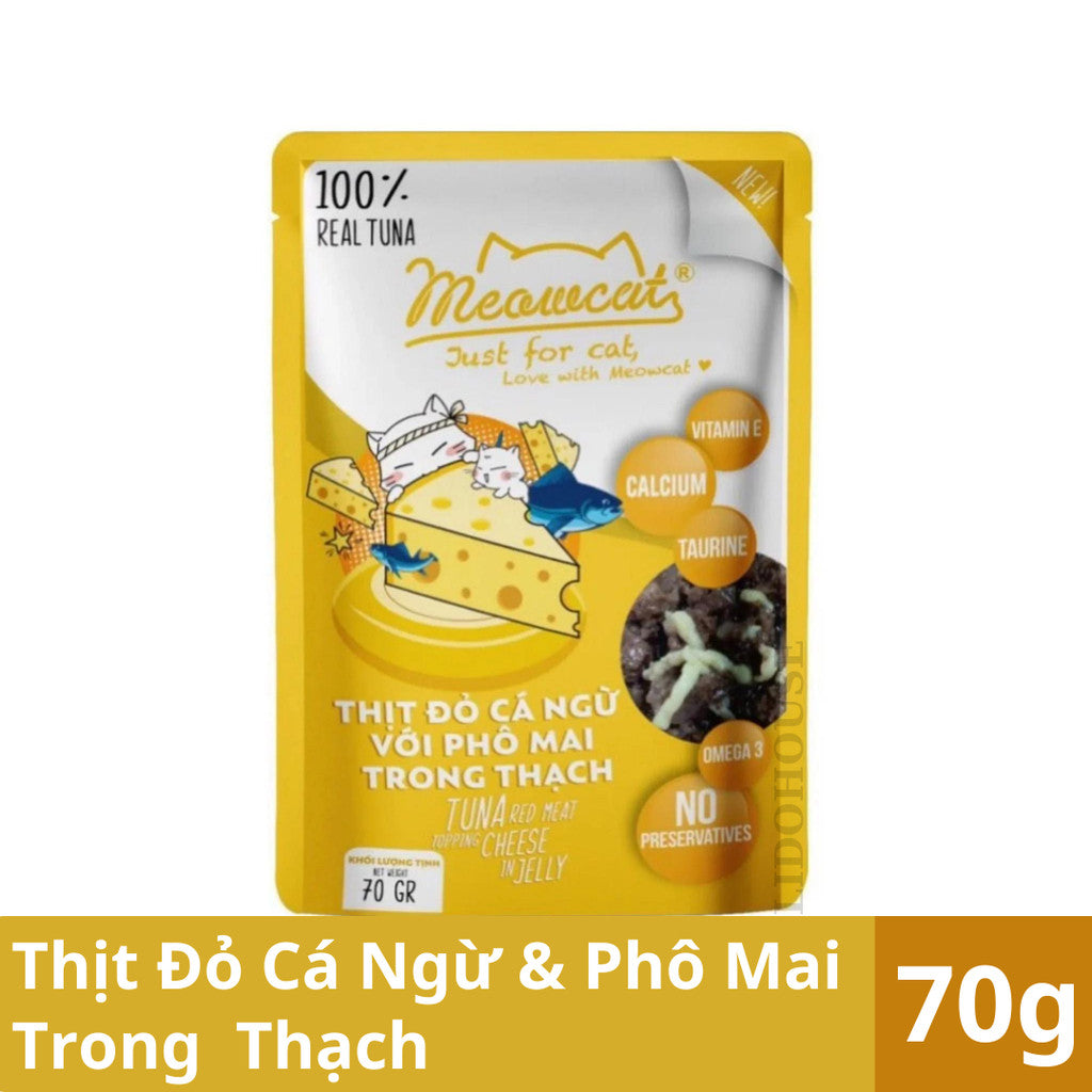 Thức ăn ướt pate cho mèo Meowcat lớn nhỏ 70g - Huna