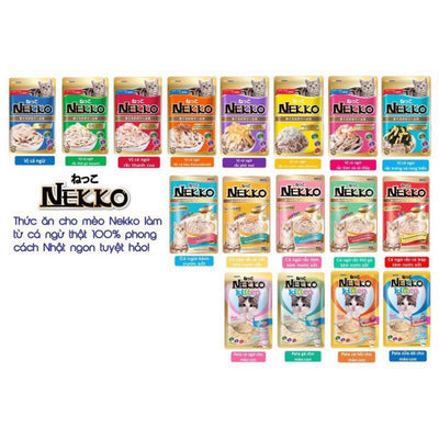 Pate Cho Mèo Nekko 70g - Thức Ăn Ướt Dinh Dưỡng, Hỗ Trợ Thị Lực & Da Lông Mượt - Nhiều Hương Vị
