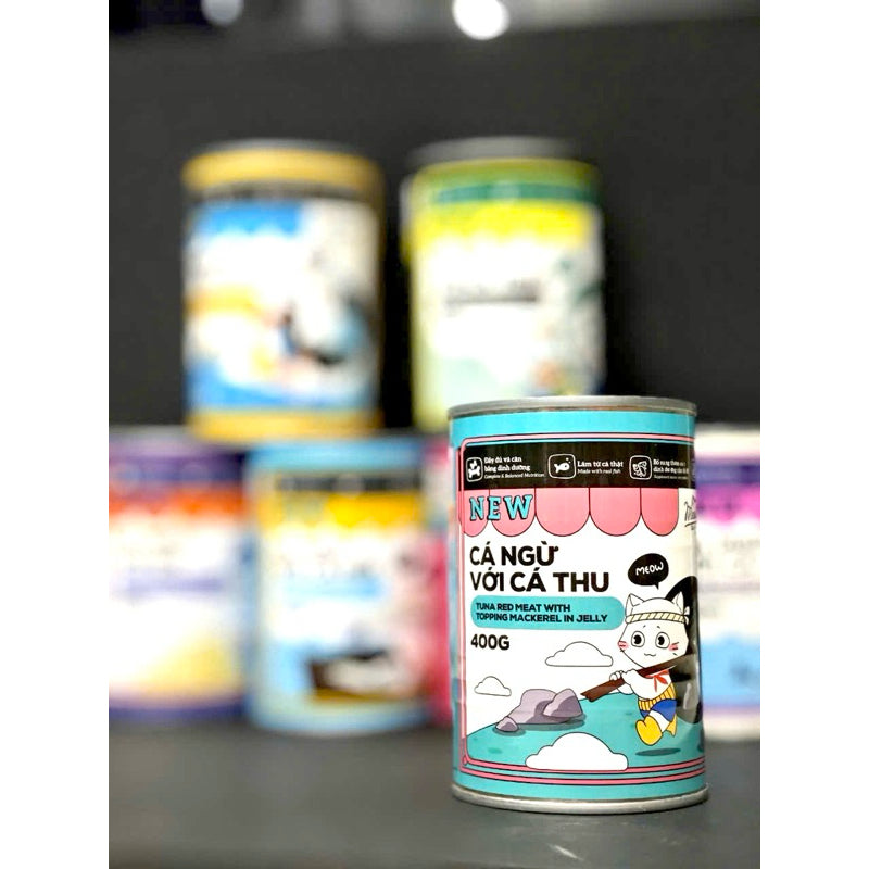 Pate cho mèo Meowcat - Thức ăn dinh dưỡng cao cấp cho mèo - Lon 400g - Huna