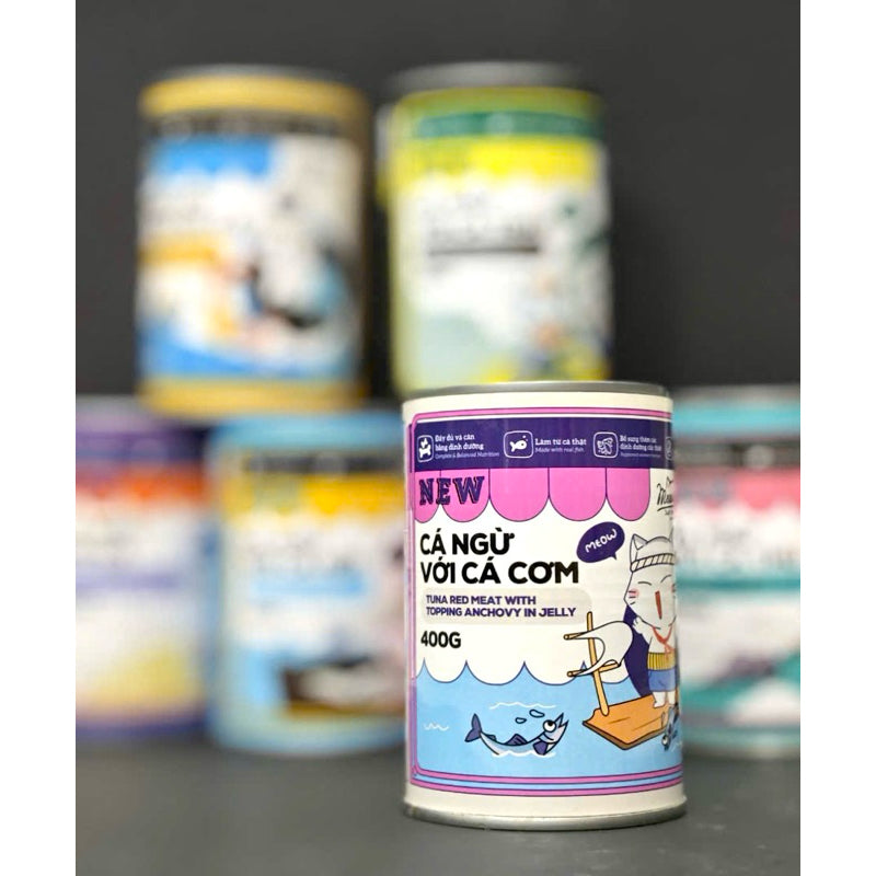 Pate cho mèo Meowcat - Thức ăn dinh dưỡng cao cấp cho mèo - Lon 400g - Huna