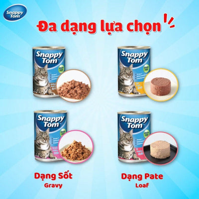 Pate Snappy Tom Lon 400g Real Fish & Real Meat - Thức Ăn Cho Mèo Snappy Tom 400g - Huna