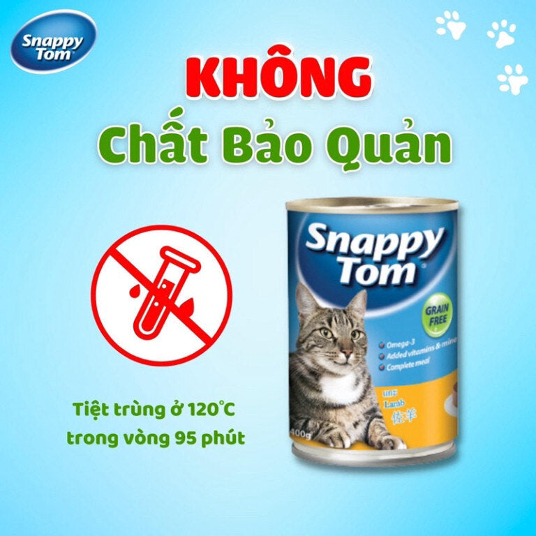 Pate Snappy Tom Lon 400g Real Fish & Real Meat - Thức Ăn Cho Mèo Snappy Tom 400g - Huna