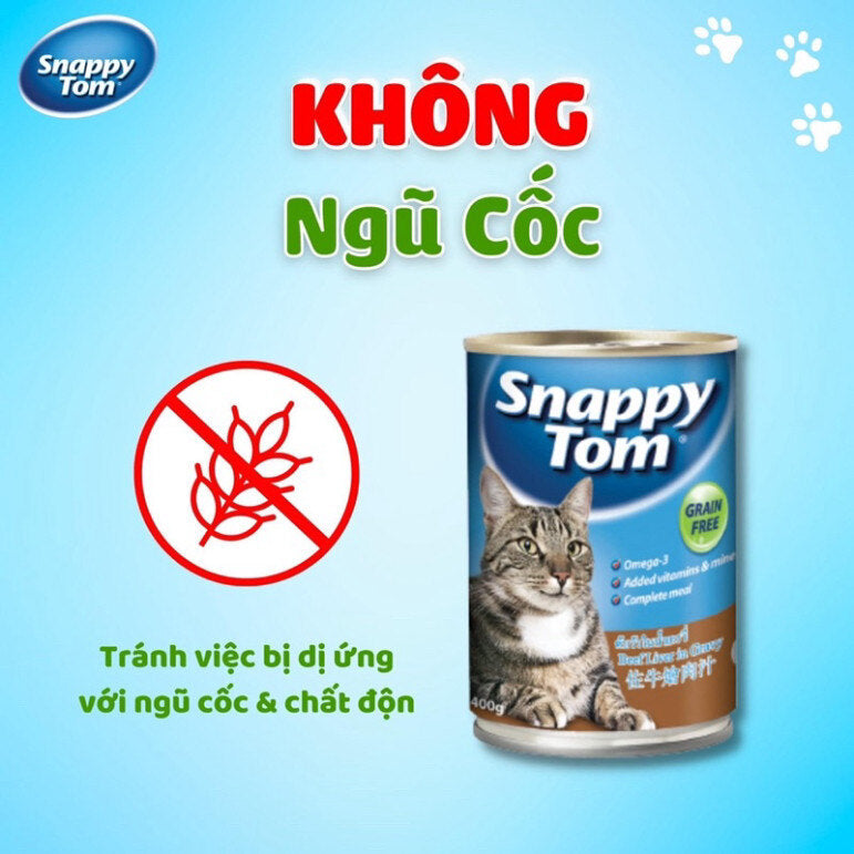 Pate Snappy Tom Lon 400g Real Fish & Real Meat - Thức Ăn Cho Mèo Snappy Tom 400g - Huna