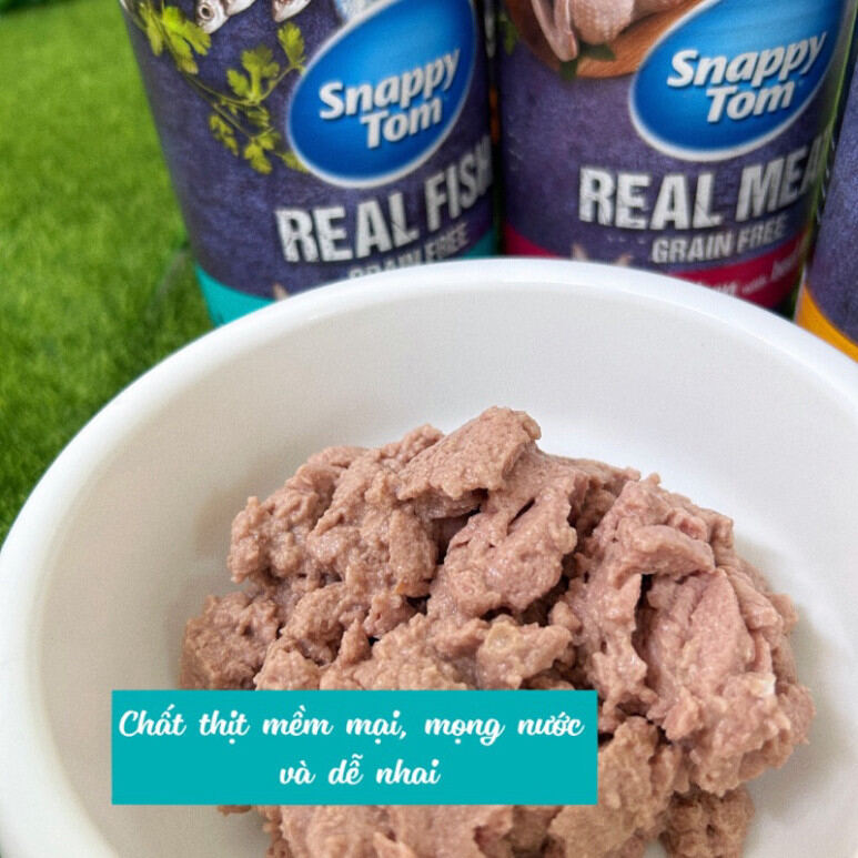 Pate Snappy Tom Lon 400g Real Fish & Real Meat - Thức Ăn Cho Mèo Snappy Tom 400g - Huna