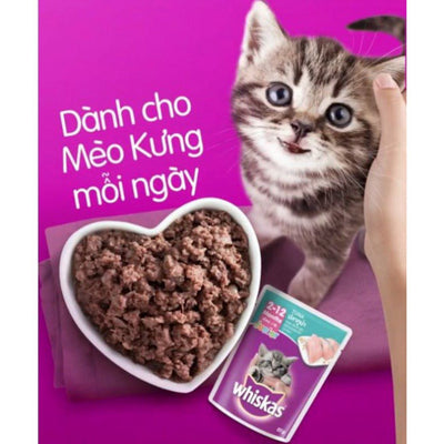 Pate Whiskas cho mèo con mèo lớn gói 80g - Huna