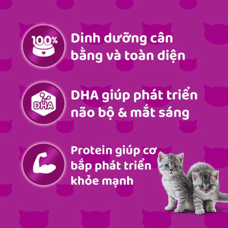 Pate Whiskas cho mèo con mèo lớn gói 80g - Huna