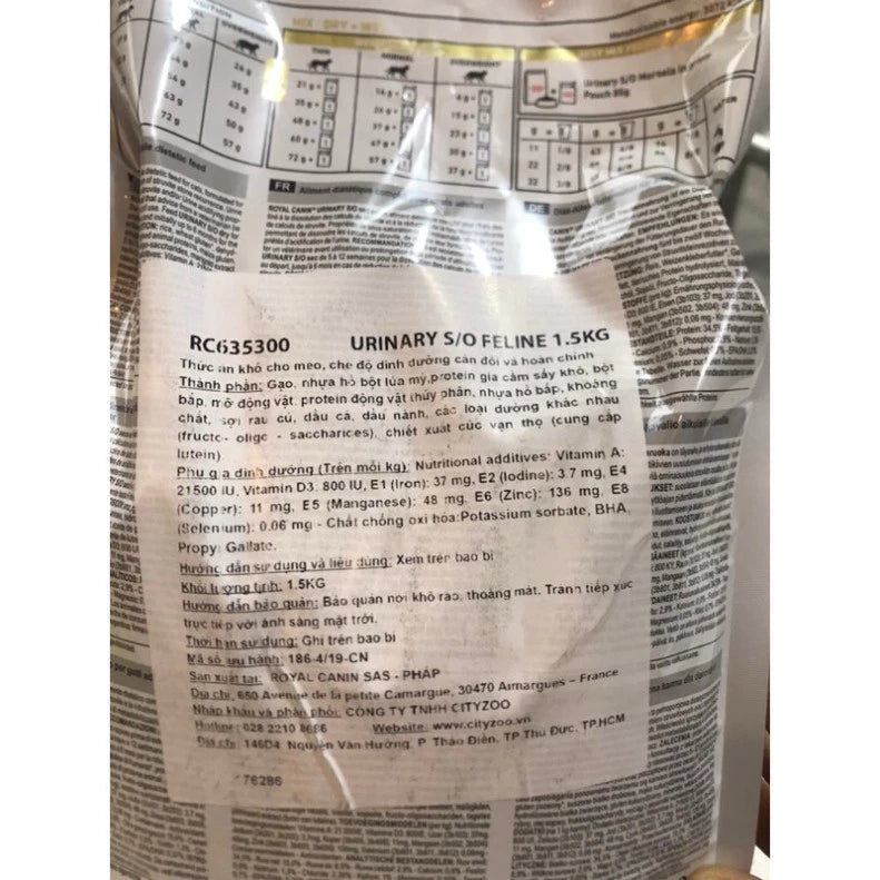 Thức ăn Royal Canin Urinary S/O Hạt Cho Mèo Bị Sỏi Thận - Hòa Tan Sỏi, Ngăn Ngừa Sỏi