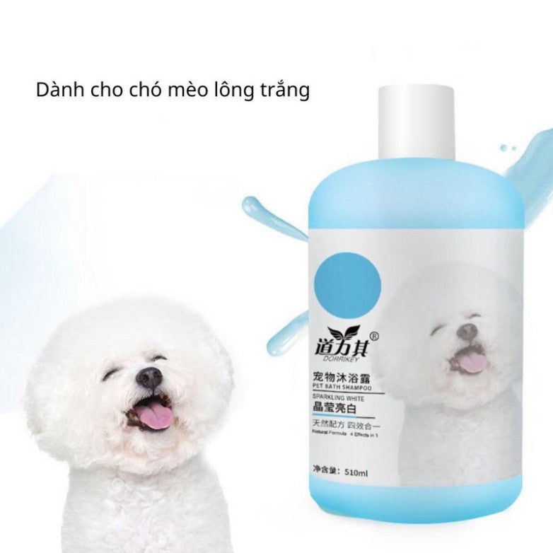 Sữa tắm cho chó mèo Dorrikey, giảm nấm ngứa, dưỡng ẩm, trừ ve rận, bao thơm, sạch 510ml - Huna