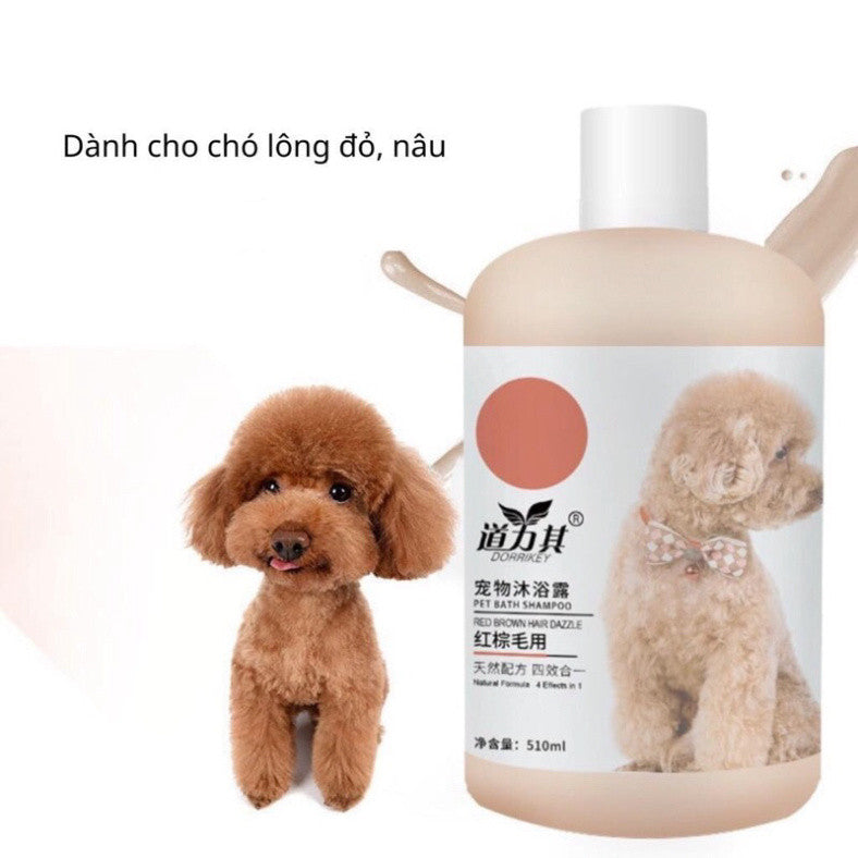 Sữa tắm cho chó mèo Dorrikey, giảm nấm ngứa, dưỡng ẩm, trừ ve rận, bao thơm, sạch 510ml - Huna