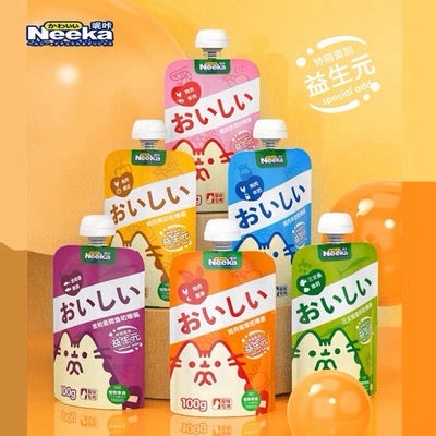 Súp thưởng nắp vặn Neeka 6 hương vị gói 100g cho mèo - Huna