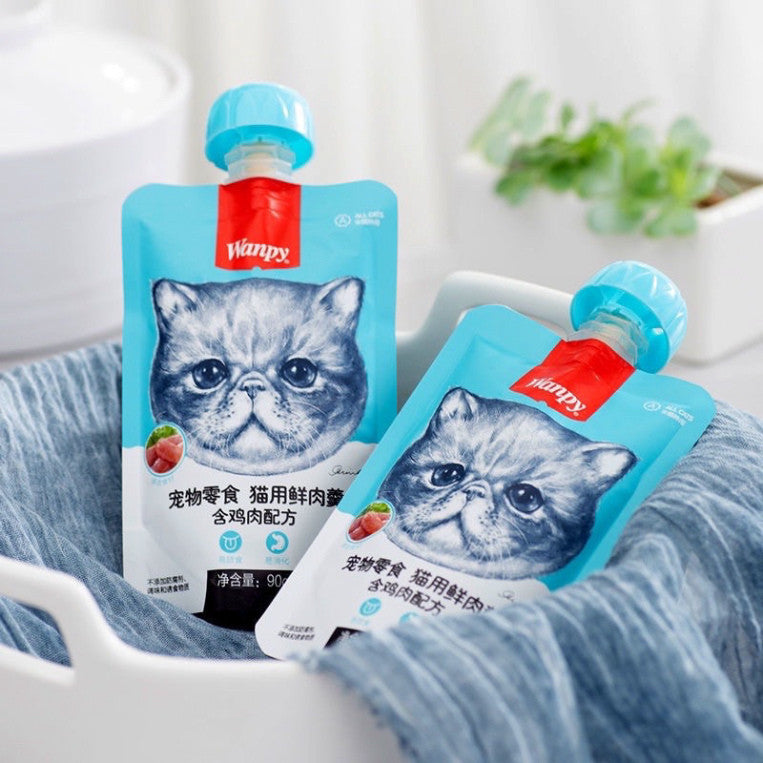 Súp thưởng Wanpy 90g - súp thưởng nắp vặn Wanpy cho mèo - Huna
