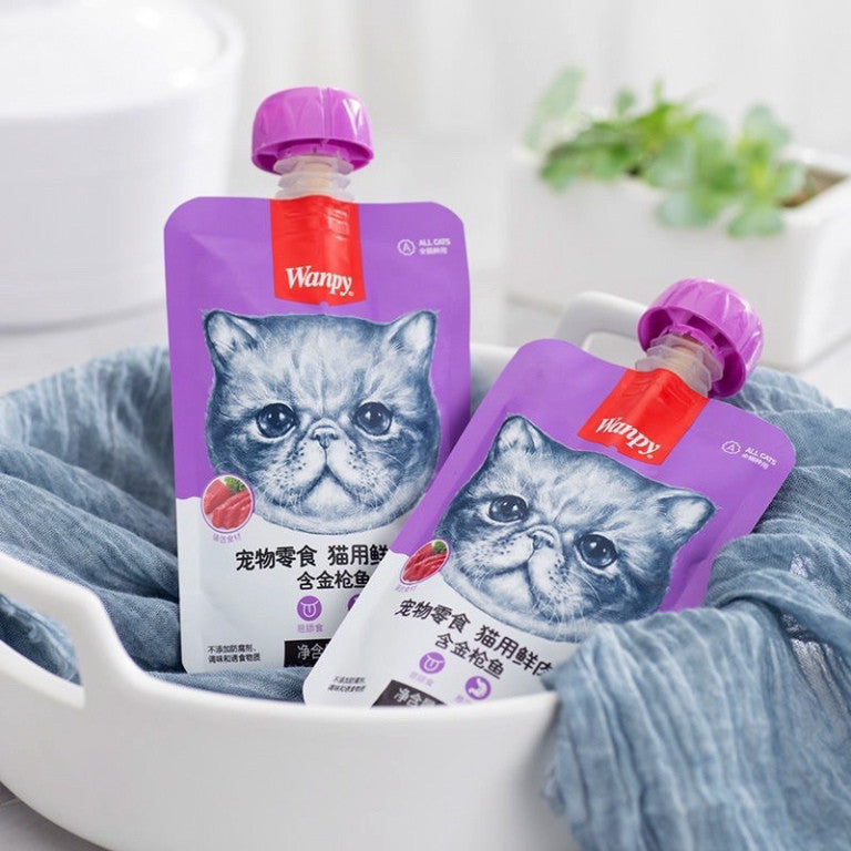Súp thưởng Wanpy 90g - súp thưởng nắp vặn Wanpy cho mèo - Huna