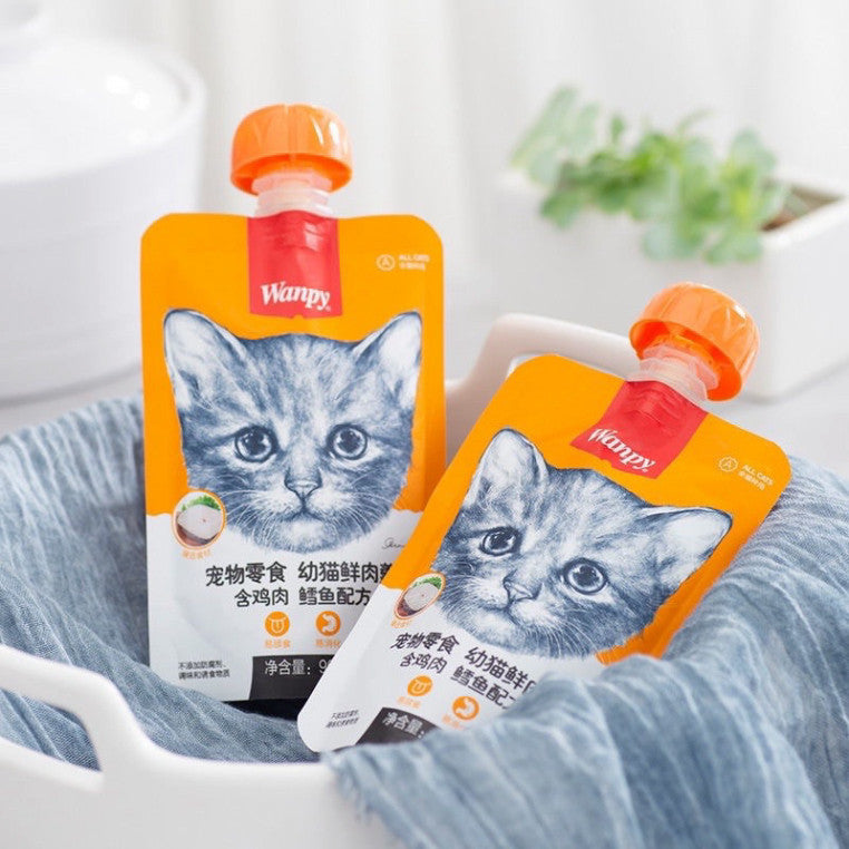 Súp thưởng Wanpy 90g - súp thưởng nắp vặn Wanpy cho mèo - Huna