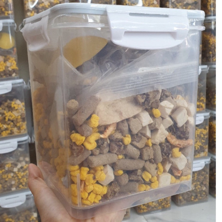 Thức ăn đông khô cho thú cưng - Hỗn hợp thịt, gan, trứng, cá sấy khô cho chó mèo 660g - Huna