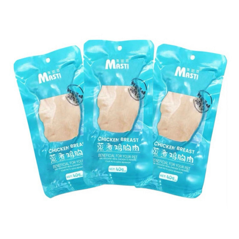 Ức Gà Hấp - Ức Gà Masti Cho Chó Mèo túi 40g - Huna
