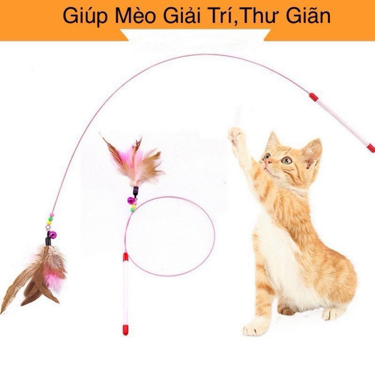 Cần câu mèo đồ chơi cho mèo đồ chơi tương tác với thú cưng - Huna