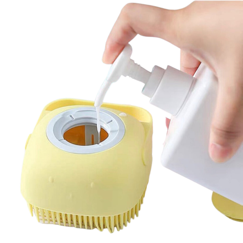 Bàn chải tắm cho chó mèo - Bàn chà lông găng tay massage cho cún và mèo - Huna