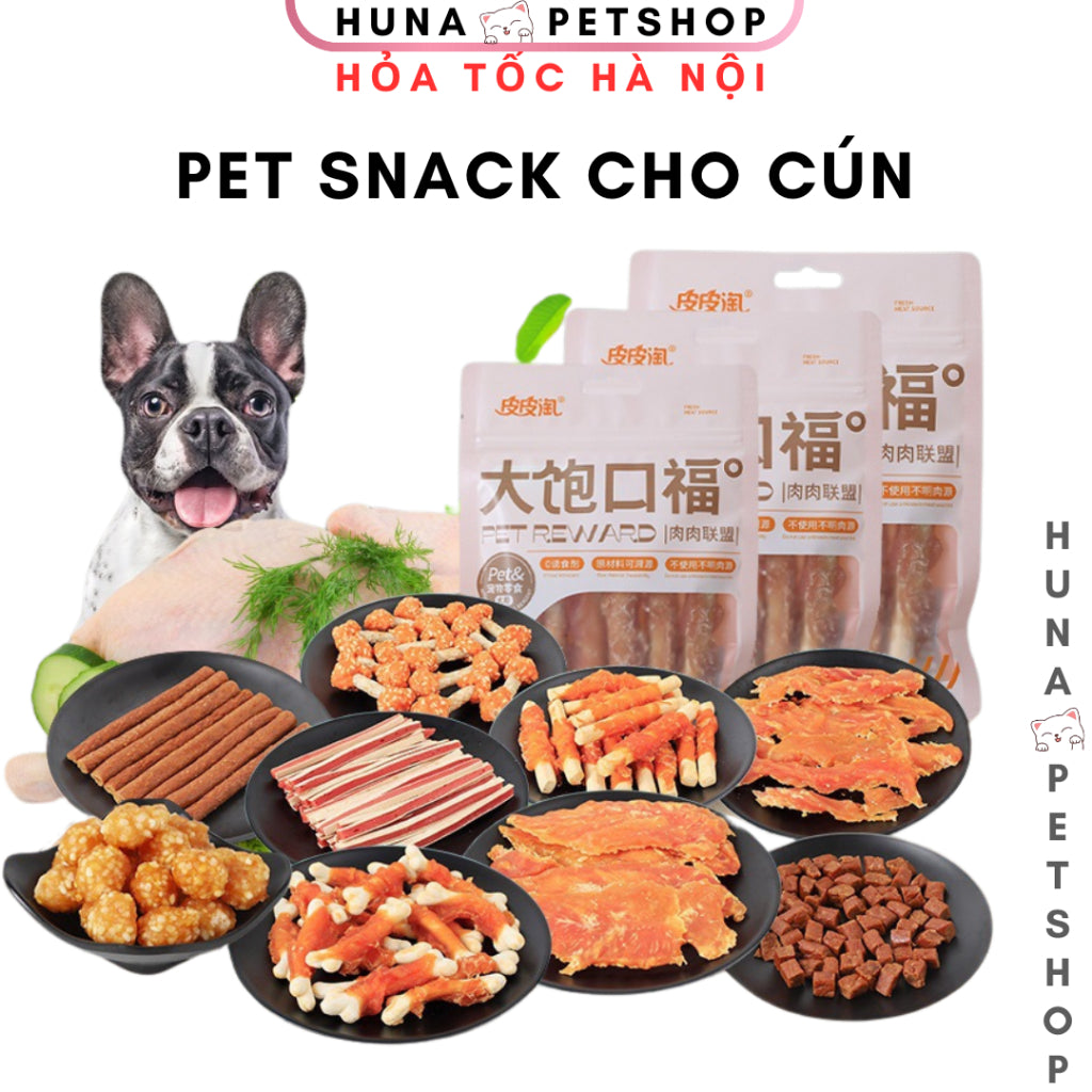 Bánh thưởng, snack, đồ ăn vặt chó mèo - Huna