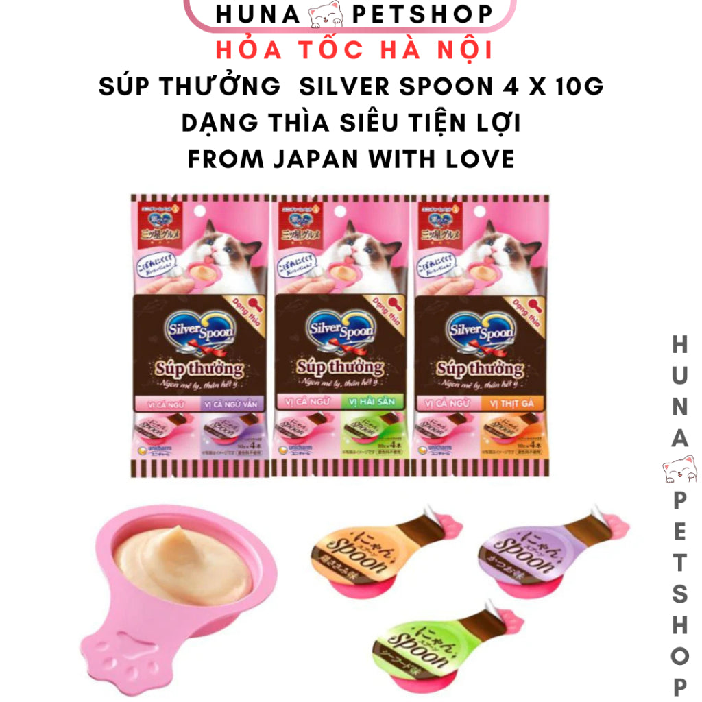 Súp Thưởng Cho Mèo Silver Spoon Dạng Thìa 10g - Huna