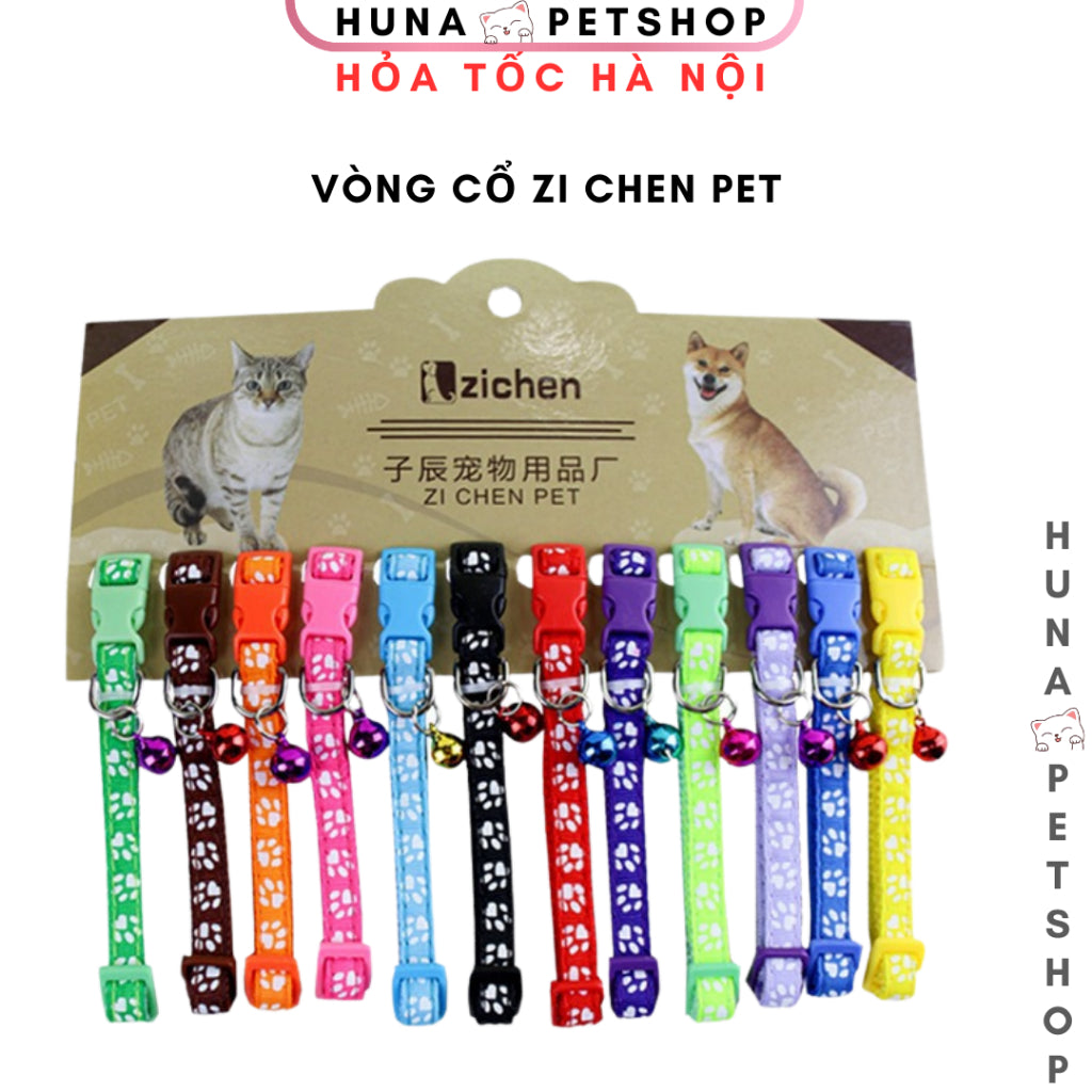 Vòng cổ có chuông cho chó mèo chính hãng ZiChen - Huna