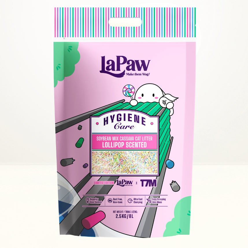 Cát vệ sinh hữu cơ đậu nành Lapaw lollipop mix cát sắn cao cấp 8L/ 2,5 KG
