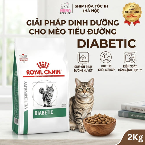 Hạt Mèo Royal Canin Diabetic (1.5kg) - Kiểm Soát Đường Huyết, Tiểu Đường - Huna