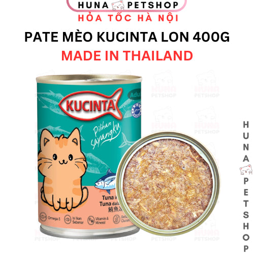 Pate Mèo Kucinta Lon 400g – Thức Ăn Ướt Giàu Dinh Dưỡng, Tiết Kiệm - Huna