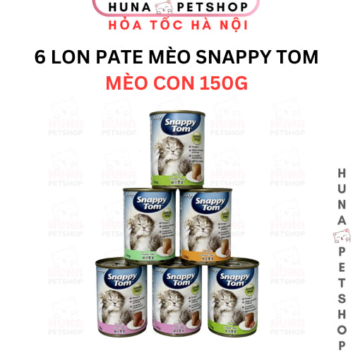 Combo 6 Pate mèo Snappy Tom Cho Mèo Con Dưới 12 Tháng – Thức Ăn Ướt Grain Free Giàu Dinh Dưỡng – huna