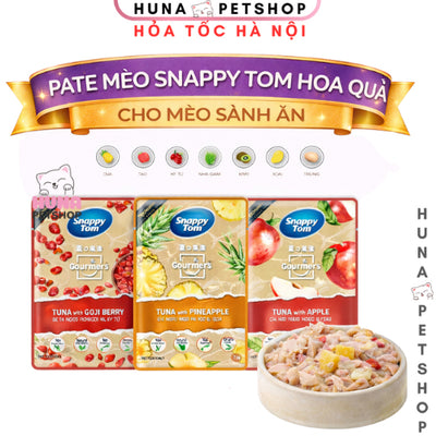 Pate Snappy Tom Hoa quả, trái cây gói 70g pate cho mèo bổ sung chất xơ dinh dưỡng - Huna