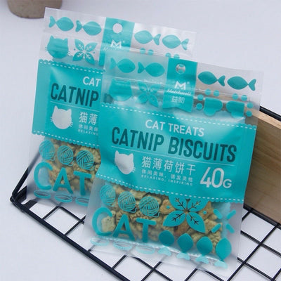 [Combo 4-10 gói seal hãng] Bánh Cá Biscuits Catnip Giảm Búi Lông Viêm Răng Hôi Miệng Cho Mèo - Huna