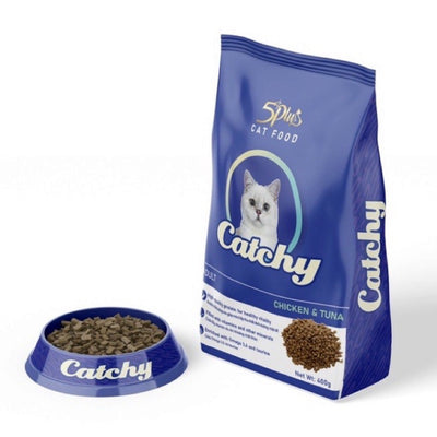 Hạt CATCHY thức ăn dành cho MÈO LỚN vị gà với cá ngừ gói 400g - Huna