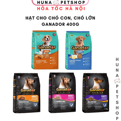 Thức Ăn Cho Chó Ganador - Hạt Khô Cho Chó Con Và Chó Lớn 400g - Huna