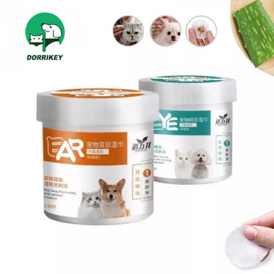 Khăn ướt lau mắt và tai ố bẩn cho chó mèo từ cây Lô Hội - hộp 130 chiếc - Huna