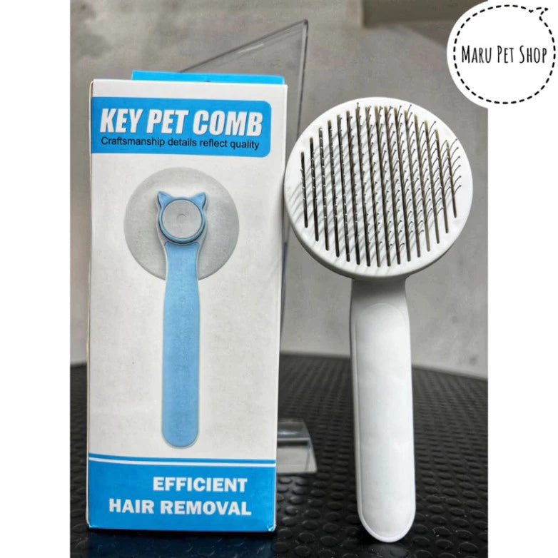 Lược KEYPET COMB chải lông gỡ rối chó mèo có nút bấm tách lông tự động khỏi lược cho thú cưng - Huna