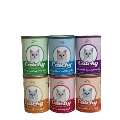 Thức ăn ướt Pate Catchy lon 400g pate cho mèo mọi lứa tuổi - Huna